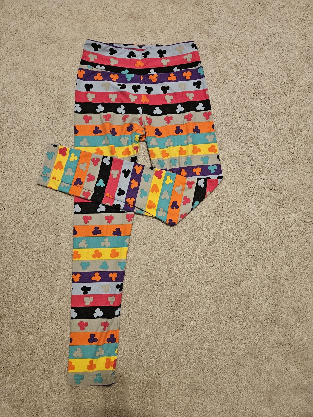 LuLaRoe Disney Striped Mickey Minnie Leggings